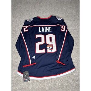 Patrik Laine Autographed Columbus Blue Jackets Jersey Size XL Dave & Adams Auth